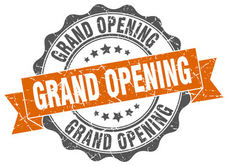 grand opening stamp. sign. seal