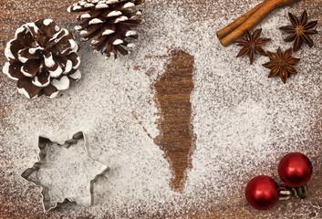 Festive motif of flour in the shape of Gibraltar (series)