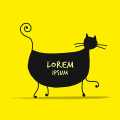 Cute pregnant cat, sketch for your design