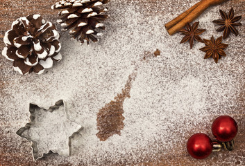 Festive motif of flour in the shape of Norway (series)