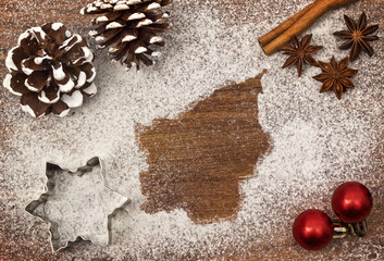 Festive motif of flour in the shape of San Marino (series)