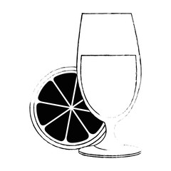 cup with orange juice vector illustration design