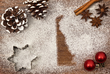 Festive motif of flour in the shape of Delaware (series)
