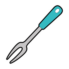 grill fork cutlery isolated icon vector illustration design