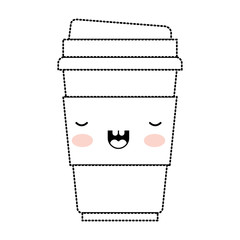 kawaii disposable cup in black dotted silhouette