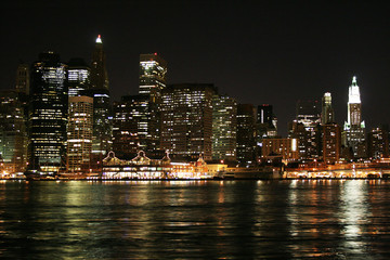 Beautiful New York skyline by night