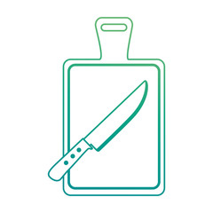 Obraz premium kitchen board with knife vector illustration design