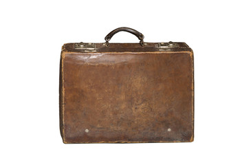 Vintage suitcase isolated on white