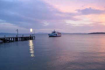 Italian Lakes - Sailing on the beautiful Lake Trasimeno at sunset - Umbria - Italy