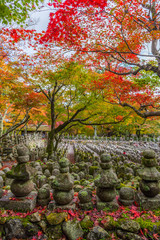 Naklejka premium Adashinonenbutsuji Buddhist temple in Ukyo-ku, Kyoto, Japan
