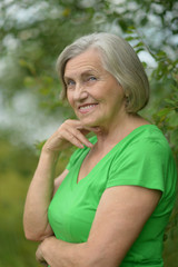 woman posing in summer park 