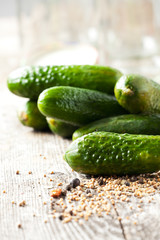 Nahaufnahme von rohen Gurken