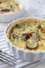 vegetarian quique mushroom and green peas