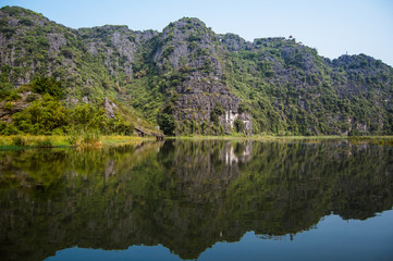 Fototapeta na wymiar Landscapes of rocks Ha Long Bay. Ninh Binh Province, Ha Long Bay on land, Vietnam