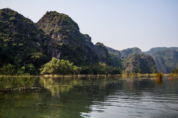 Fototapeta na wymiar Landscapes of rocks Ha Long Bay. Ninh Binh Province, Ha Long Bay on land, Vietnam