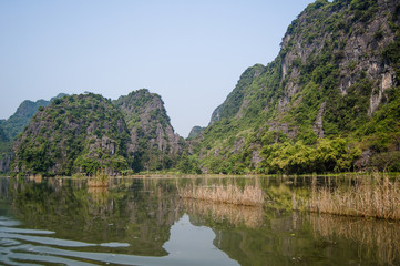 Landscapes of rocks Ha Long Bay. Ninh Binh Province, Ha Long Bay on land, Vietnam