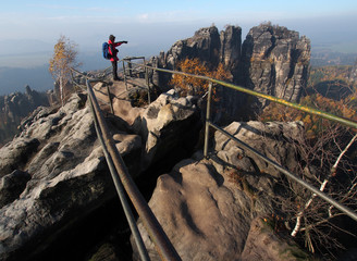 Aussichtskanzel bei den Schrammsteinen im Elbsandsteingebirge