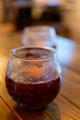 mulled wine on a wooden table