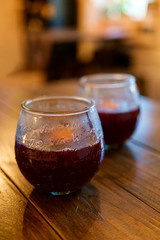 mulled wine on a wooden table