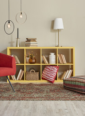 bookshelf corner at home style