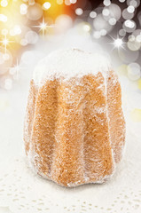Pandoro - traditional italian Christian cake with copy space