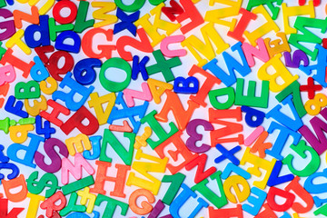A close up shot of magnetic letters