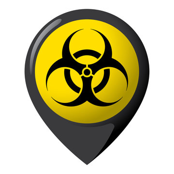 Icon representing location of biological risk, product location and chemical, biological and infectious debris. Ideal for catalogs of institutional materials