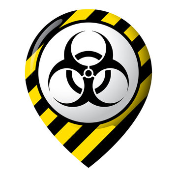 Icon representing location of biological risk, product location and chemical, biological and infectious debris. Ideal for catalogs of institutional materials