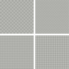 Set of seamless backgrounds with different transparency grids.