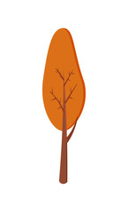 Autumn Tree with Foliage Vector Illustration