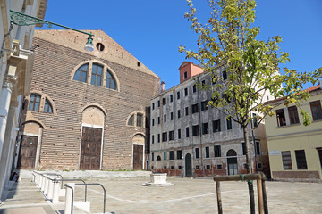Venice Italy wiide square called Campo Saint Lorenzo