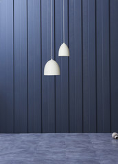 decorative blue room dark blue panel on the wall concept
