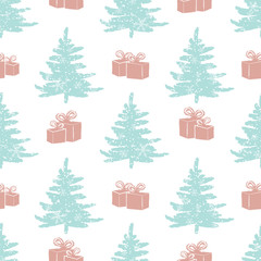 abstract art vector background. Christmas tree seamless pattern illustration for wrapping paper of fabric