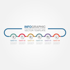 Vector infographic template for diagram, graph, presentation, chart, business concept with 6 options.