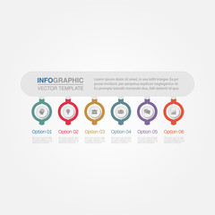 Vector infographic template for diagram, graph, presentation, chart, business concept with 6 options.