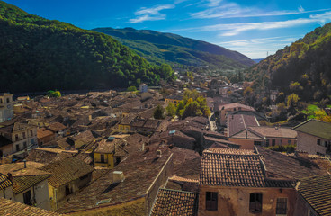 ANTRODOCO (Italy) - The historic center of an old and very little stone town in Sabina region,...