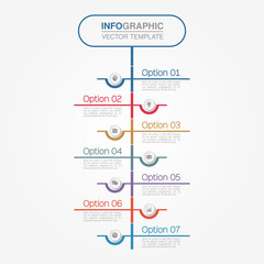 Vector infographic template for diagram, graph, presentation, chart, business concept with 7 options.