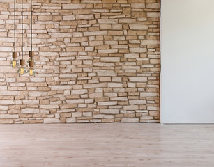 brick wall concept home interior style with lamp
