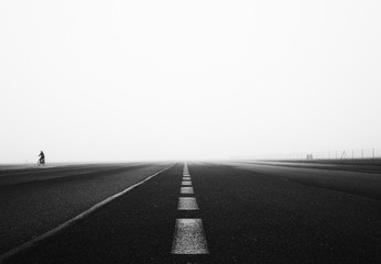 cyclist on empty road