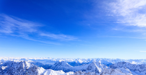 Winter landscape with view to the Zugspitze	