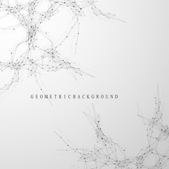 Fototapeta premium Big data complex. Graphic abstract background communication. Perspective backdrop of depth. Minimal array with compounds lines and dots. Digital data visualization. Vector illustration Big data.