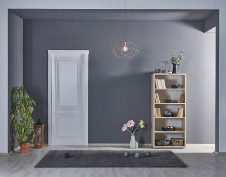 grey wall decoration home and white door style