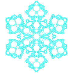 Blue lacy snowflake. Vector illustration.