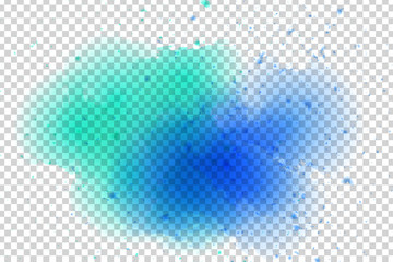 Vector realistic isolated watercolor splash effect for decoration and covering on the transparent background.