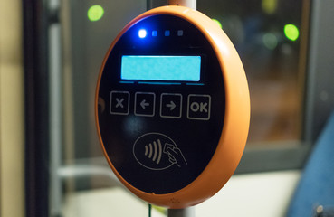 Ticket validation system on modern public transport.