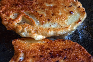 fish in the dough in the pan