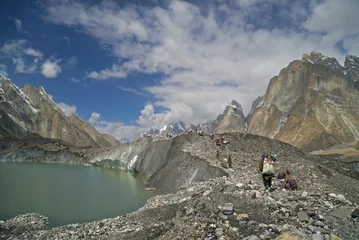 Fotobehang K2 Baltoro-gletsjer en hooggebergte K2 en basiskamp Broadpok en Concordia in Karakorum, Pakistan