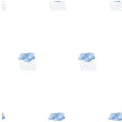 Seamless design pattern blue clouds and rain drops on white stock vector illustration
