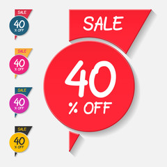 40 % off badge, vector 