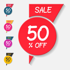 50 % off badge, vector 